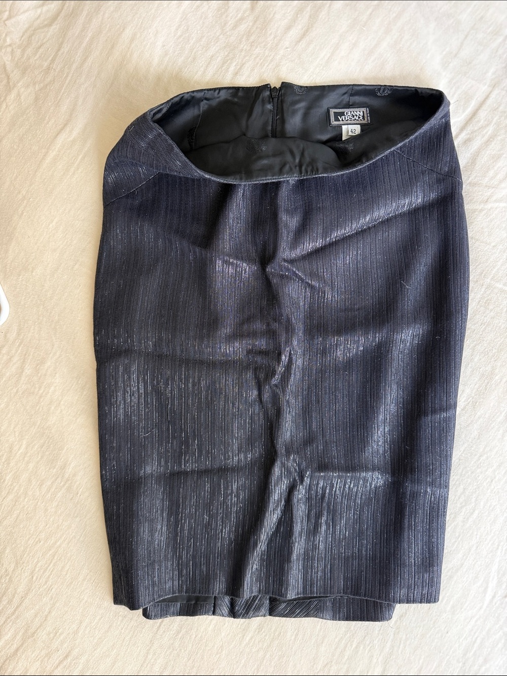 Gianni Versace Vintage Black Sparkly Pencil Skirt